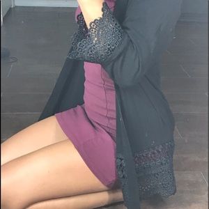 Black cover up with lace trimming